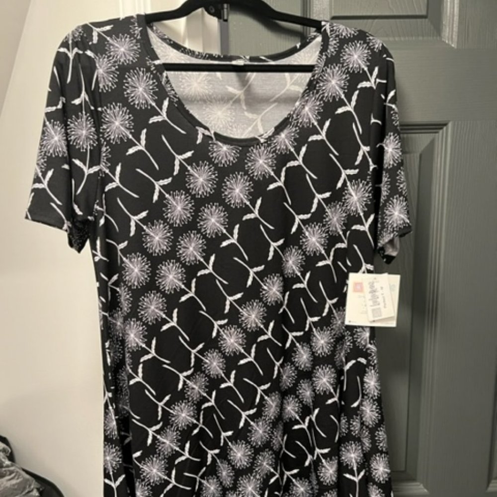 Lularoe Perfect T Black with Dandelions - Brand New